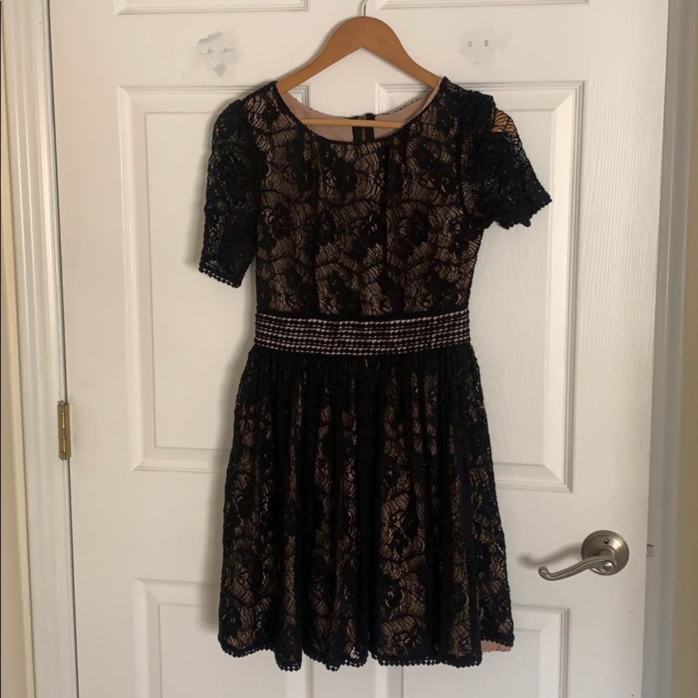 Cute Black and Tan lace dress for winter events